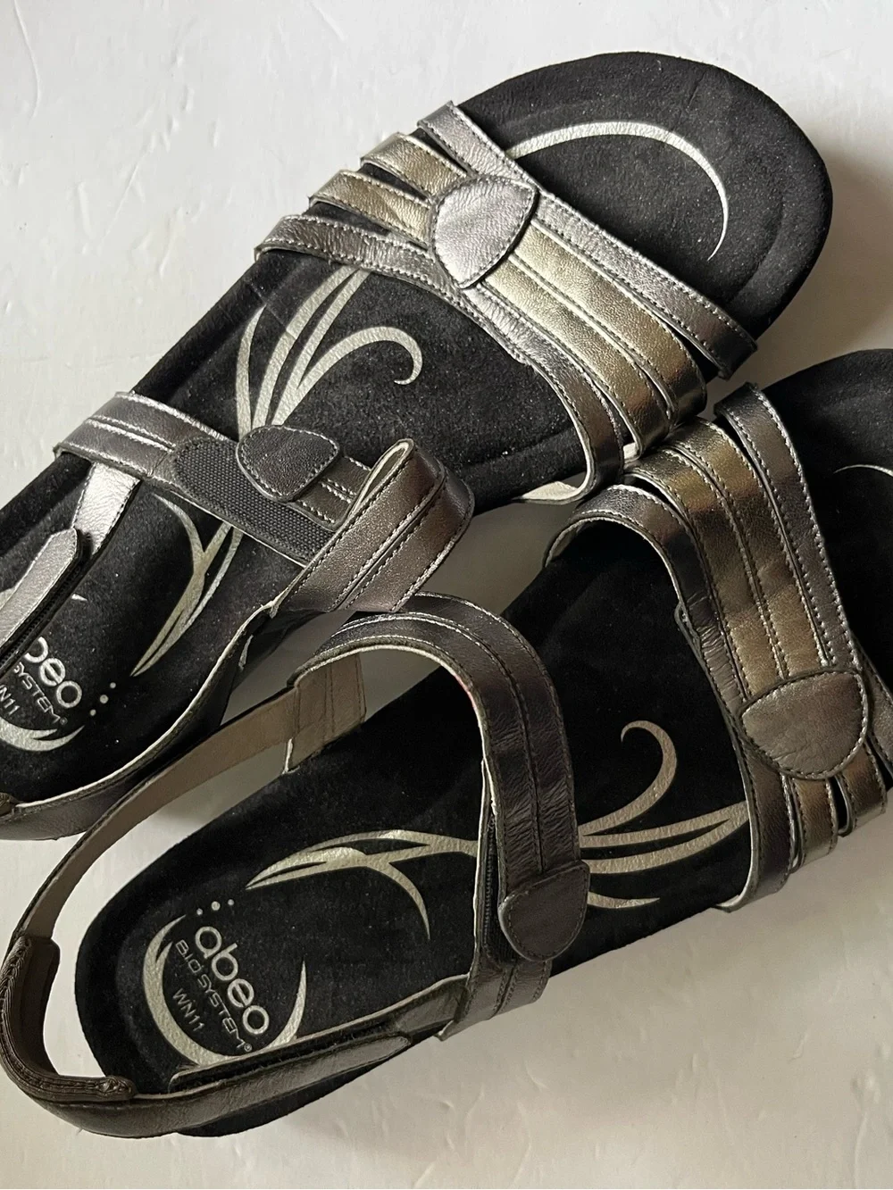 Abeo Brynn Leather Bio System Comfort Sandals Metallic Women's Size 11 N Narrow